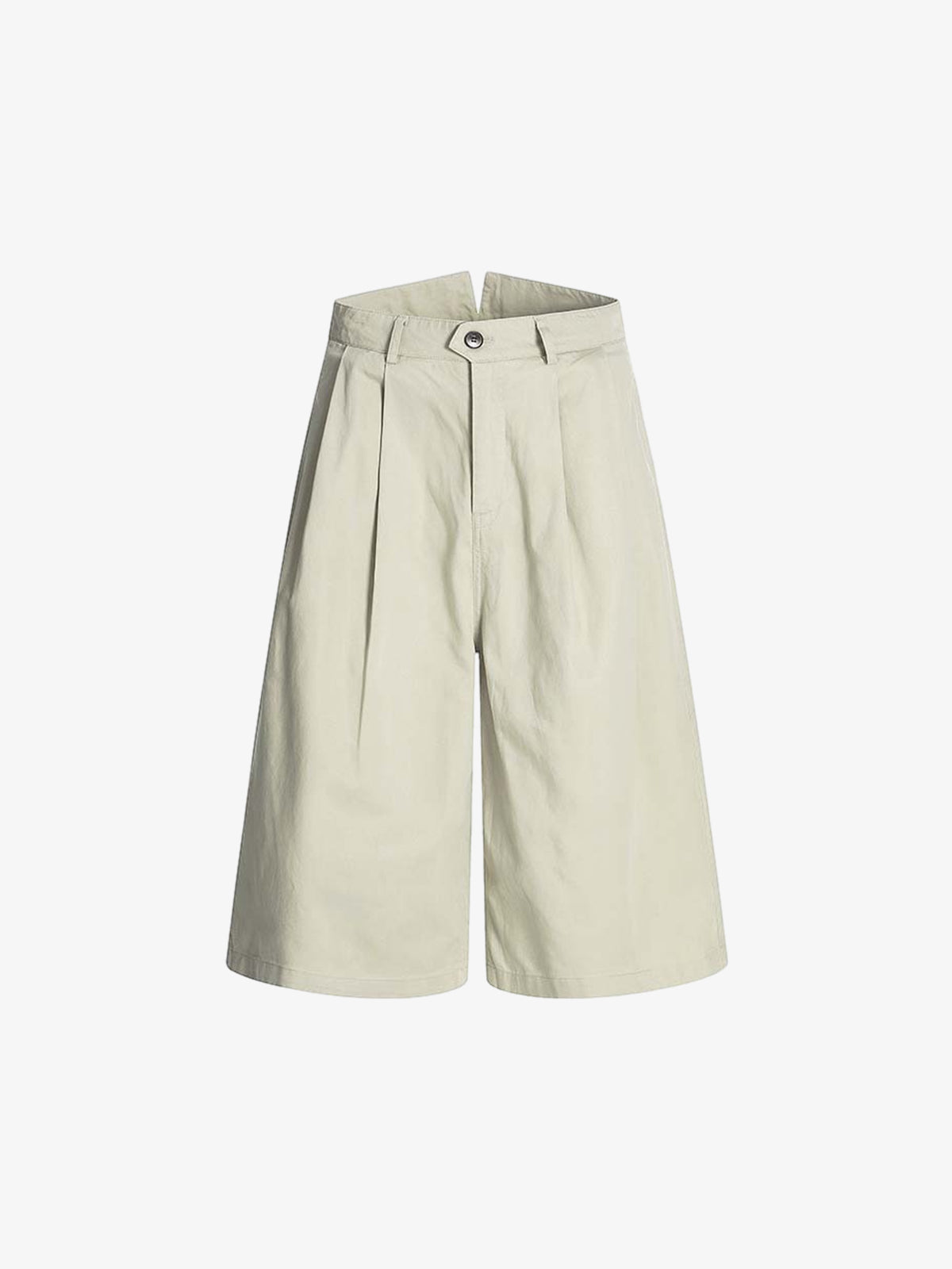 Cotton Blend Wide Leg Bermuda Shorts for Men - High Waist, Comfort Fit, Casual Summer Style 