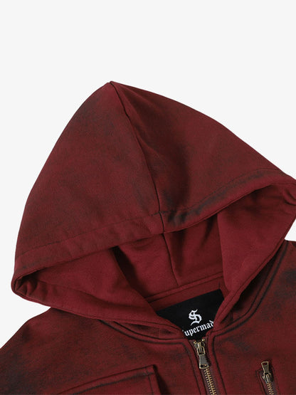 Stylish Black Hooded Jacket with Zippered Pockets and Faux Fur Lining for Ultimate Comfort 