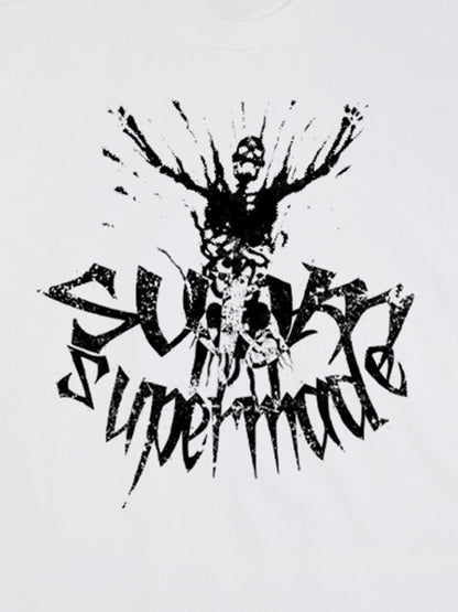 THE SUPERMADE TRENDY STREET OLD-FASHIONER SKULL PRINT T-SHIRT 