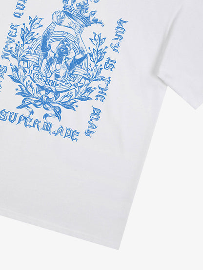 Cotton Graphic Print T-Shirt with Victory Legend Design 