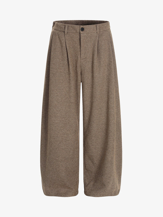 Wide-Leg Trousers with Classic Houndstooth Pattern for Women 