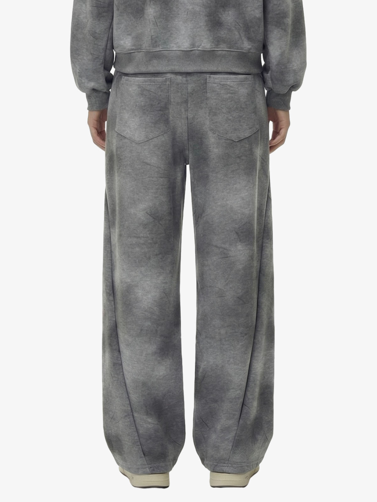 Vintage Washed Tie-Dye Zip Up Hoodie & Barrel Sweatpants Tracksuit