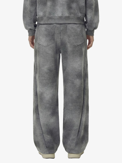 Vintage Washed Tie-Dye Zip Up Hoodie & Barrel Sweatpants Tracksuit