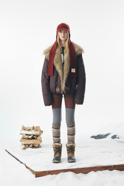 Fur Toggle Puffer Jacket
