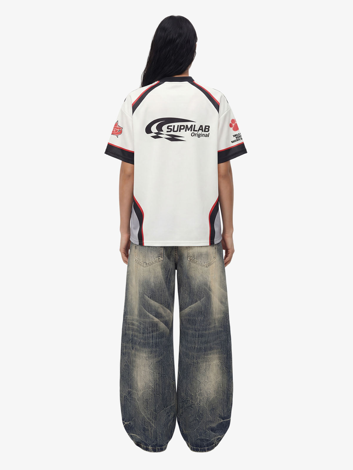 Vintage Big Cat Graphic Racing Jersey T-Shirt