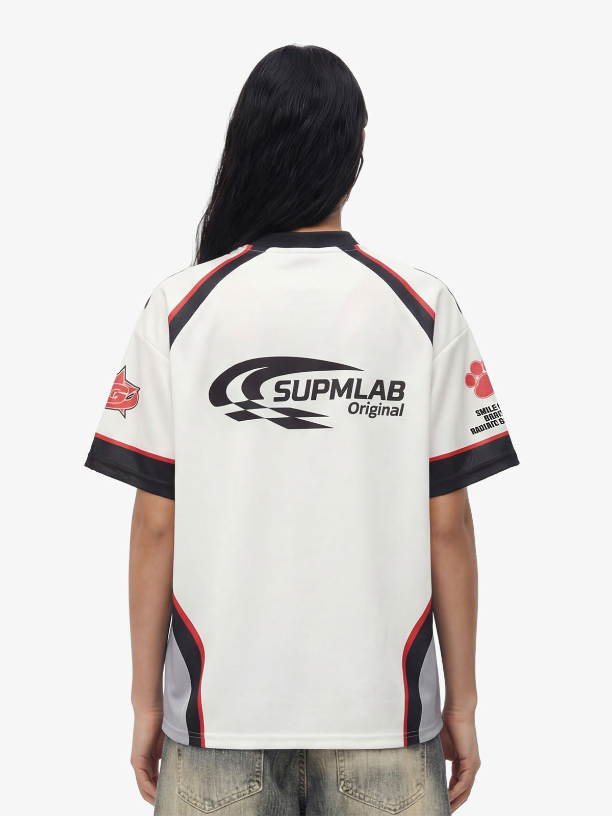 Vintage Big Cat Graphic Racing Jersey T-Shirt