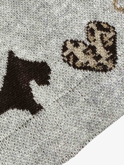 Cotton Blend Knit Beanie with Dog and Heart Design for Women and Men?