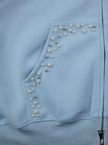Supermade Pearl Embellished Zip Up Set