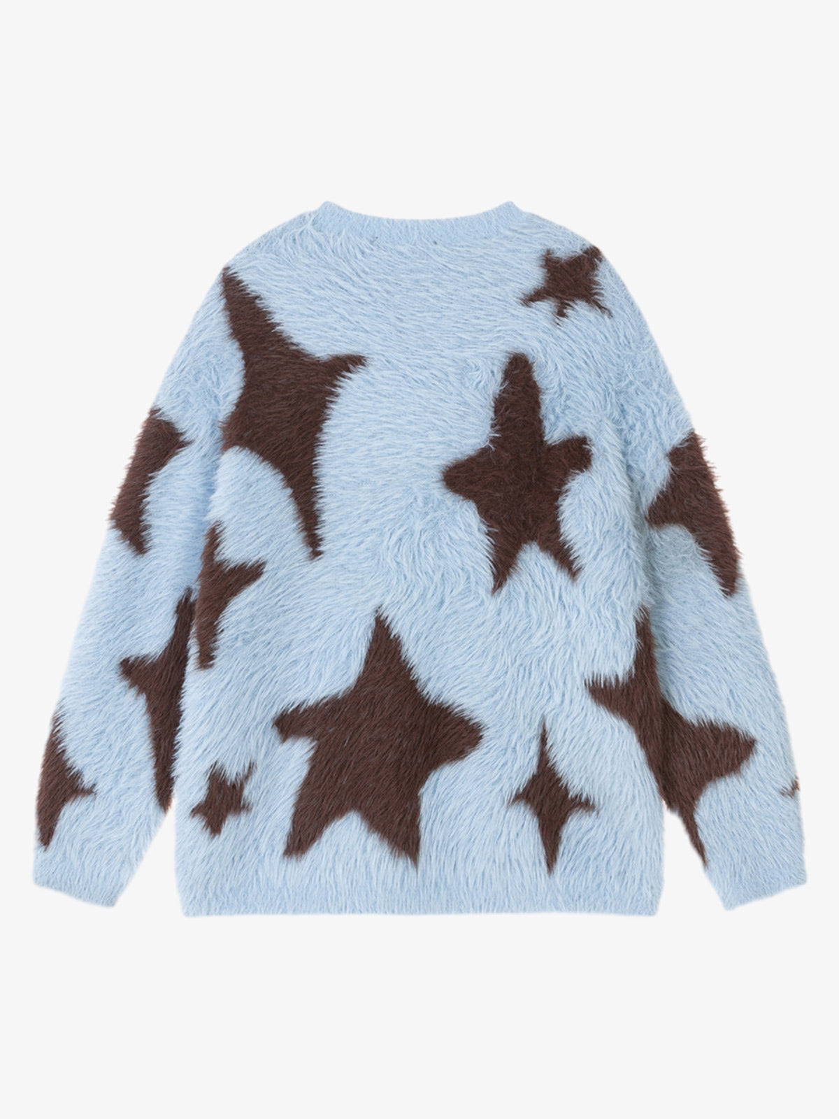 Fun Star Jacquard Sweater Crew Neck Sweater 