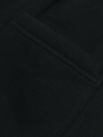 Retro Contrast Letter Star Print Fleece-Lined Sweatpants