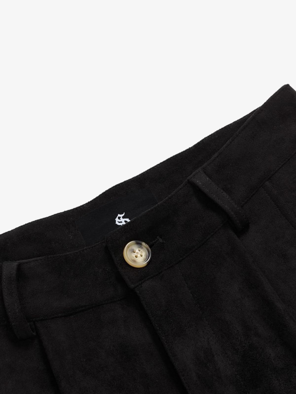 Retro Faux Fur Hem Wide-Leg Pants 