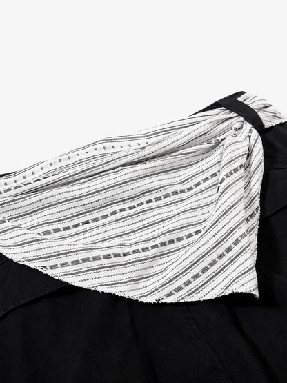 Cotton Blend Wide Leg Cargo Pants with Adjustable Drawstring and Decorative Tassels?