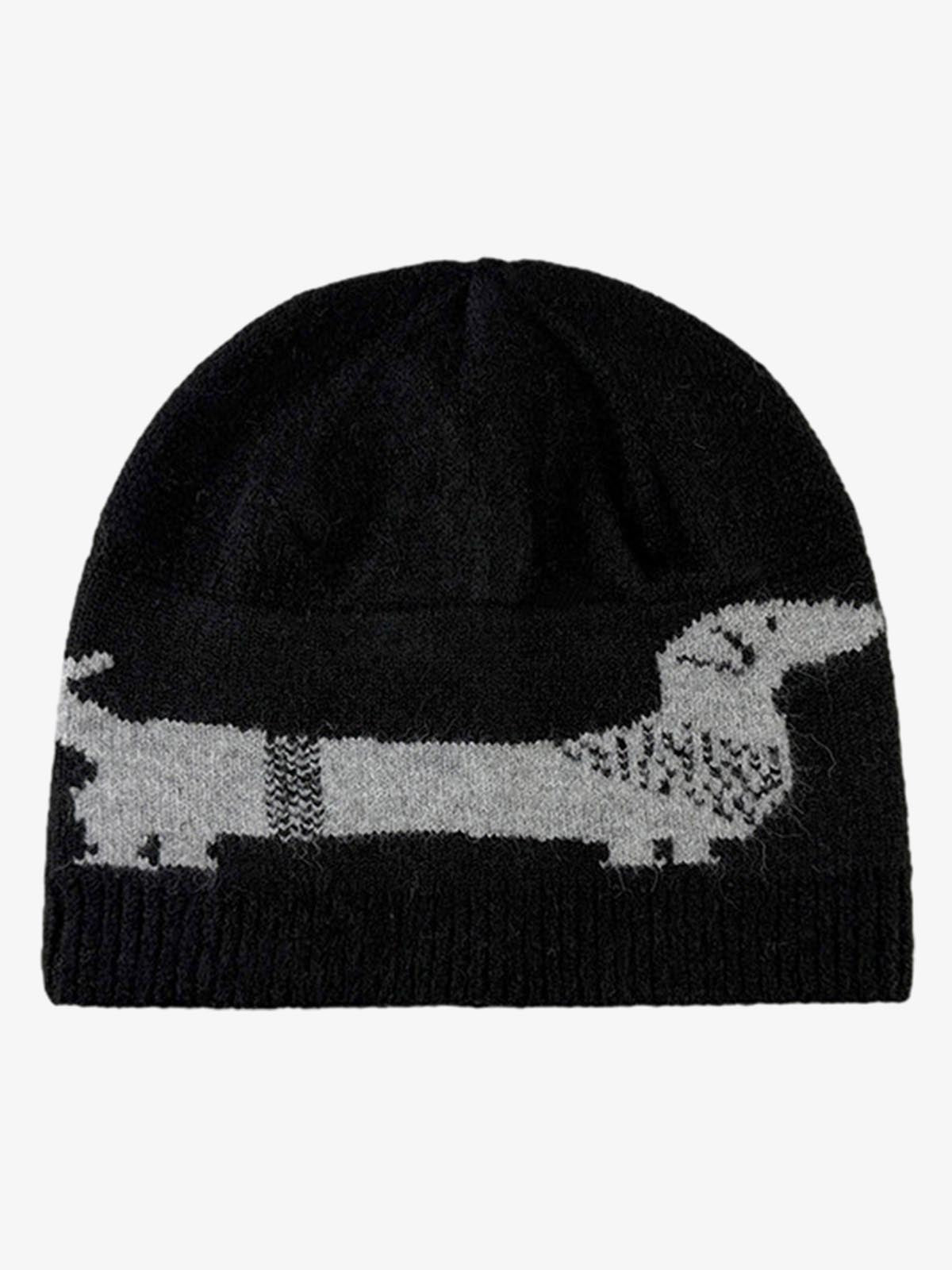 Knitted Wool Blend Winter Beanie Hat with Nordic Pattern and Ribbed Cuff?