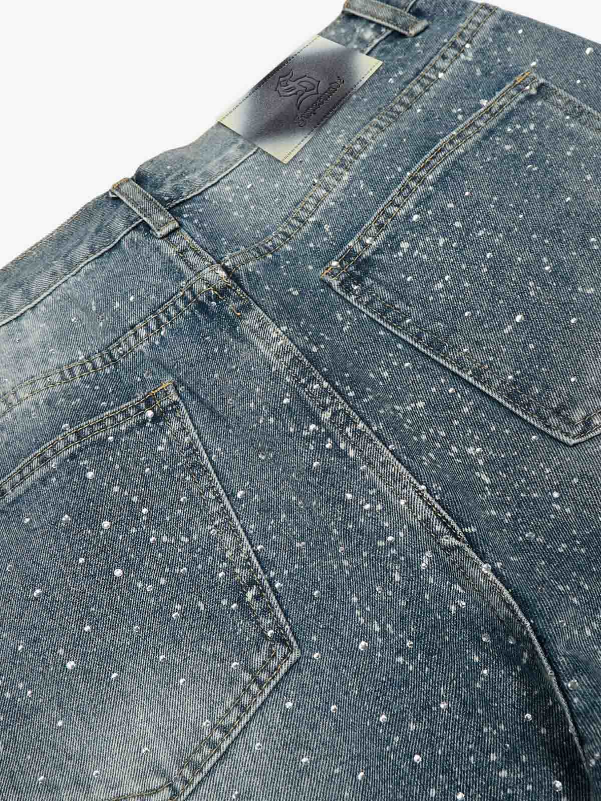 Sparkling Wide-Leg Jeans - Perfect for Casual and Festive Occasions 