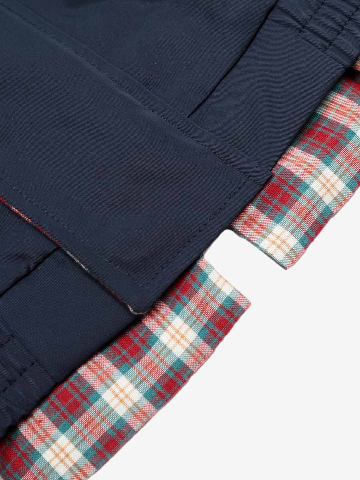 Classic Bomber Jacket with Plaid Collar Detail for Men 