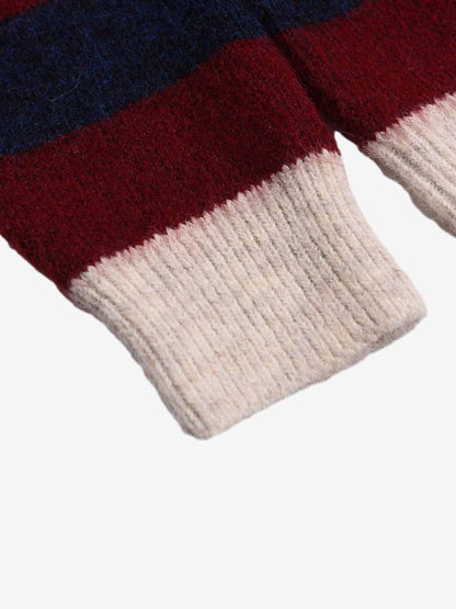 Patriotic Striped Sweater with Bold Number Design 