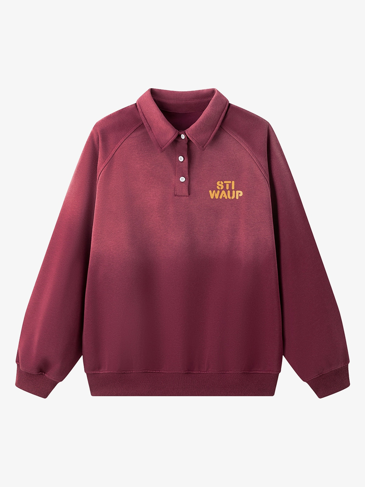 Gradient Print Lapel Long-sleeved Sweatshirt 