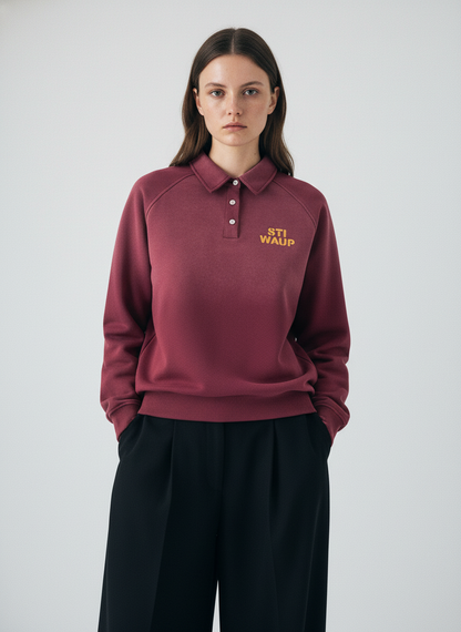 Gradient Print Lapel Long-sleeved Sweatshirt