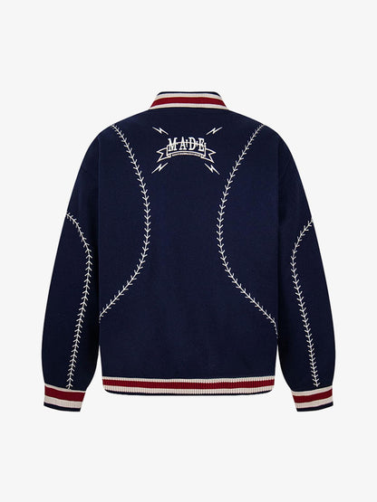 Baseball Stitch Embroidered Varsity Jacket
