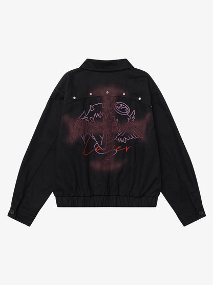 Stylish Tie-Dye Embroidered Jacket for Casual and Fashionable Looks 