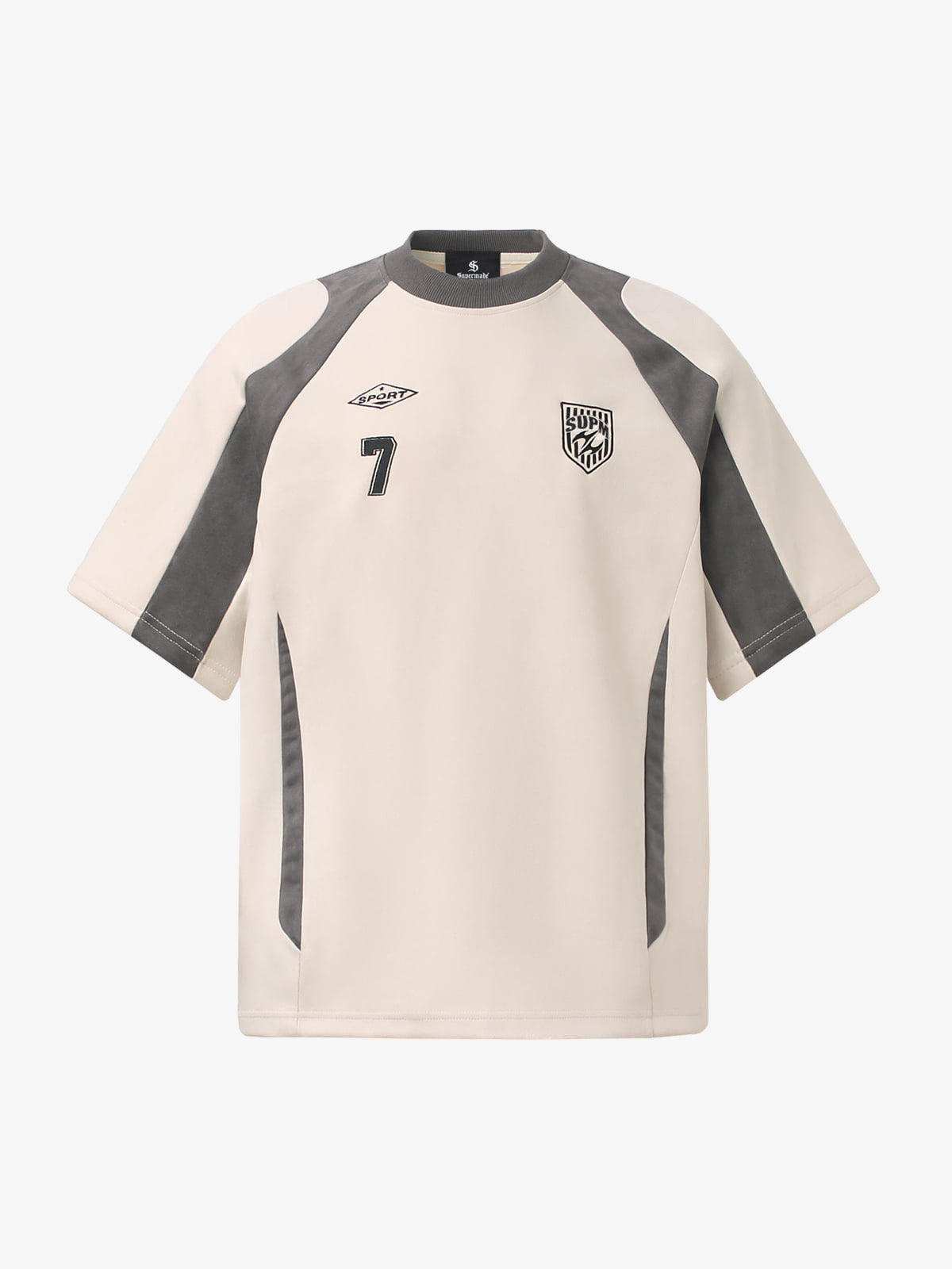 Suede-Touch Embroidered Sport Color-Block T-Shirt