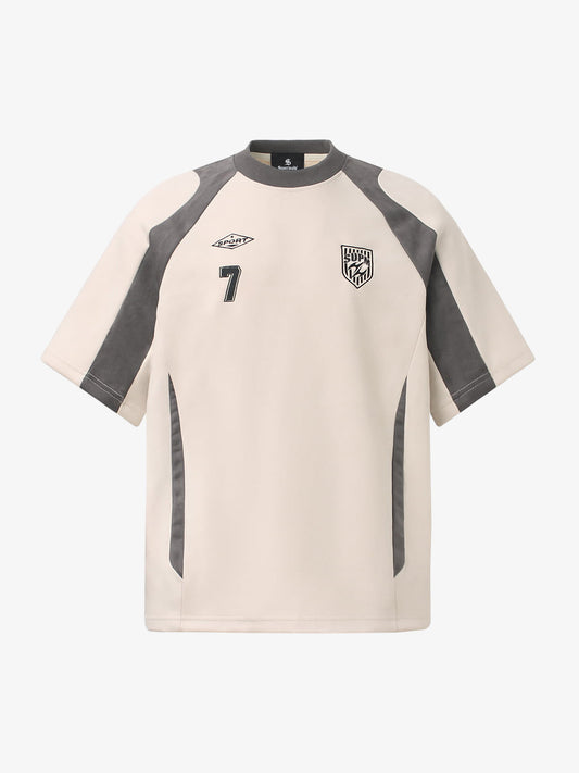 Suede-Touch Embroidered Sport Color-Block T-Shirt