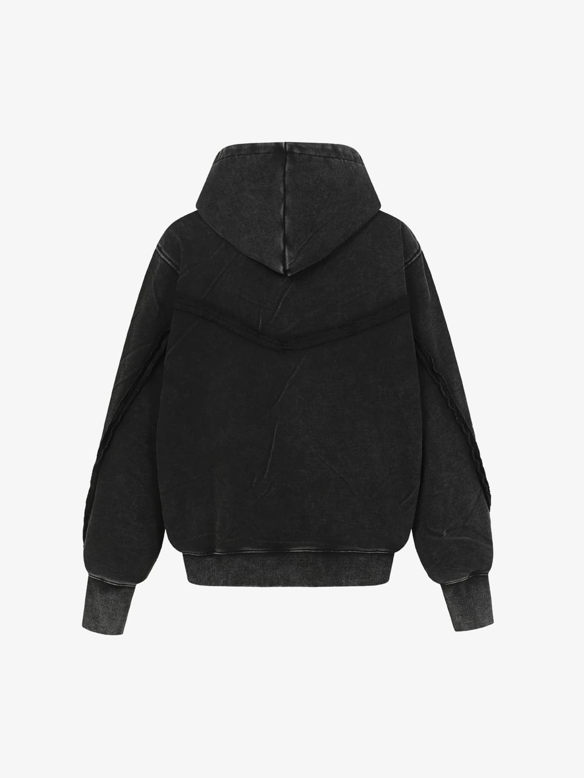 Retro Asymmetric Zip Up Deconstructed Hoodie 