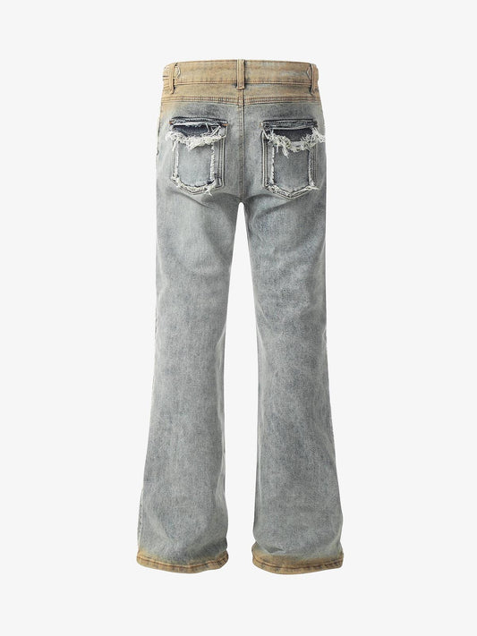 Street High-Waisted Tie-Up Flared Jeans