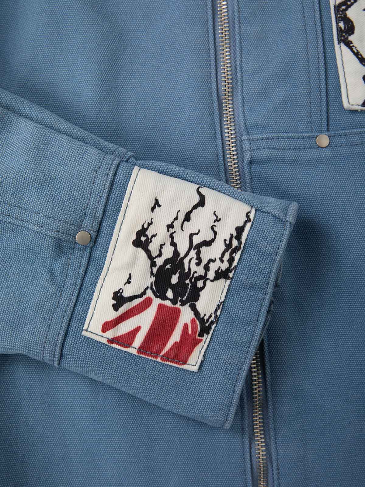 Supermade Multi-Element Appliqu¨¦ Patchwork Denim Suit?