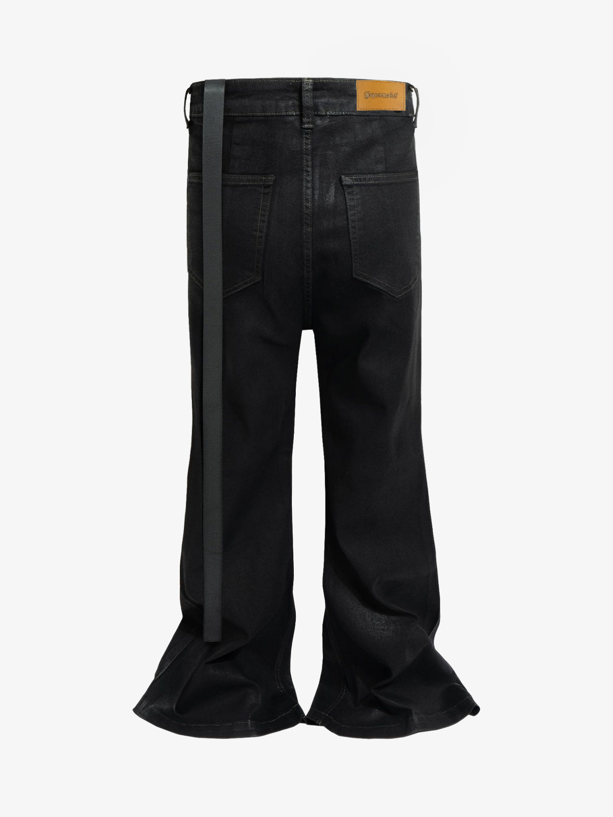 Stylish Black Lace-Up Wide-Leg Jeans for Women - Perfect for Casual and Fashionable Looks 