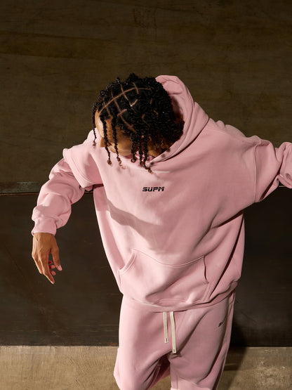 SUPM Minimalist Logo Pink Hoodie and Sweatpant Set 