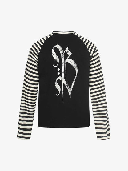 Cross Graphic Stripe Raglan Long Sleeve T-Shirt