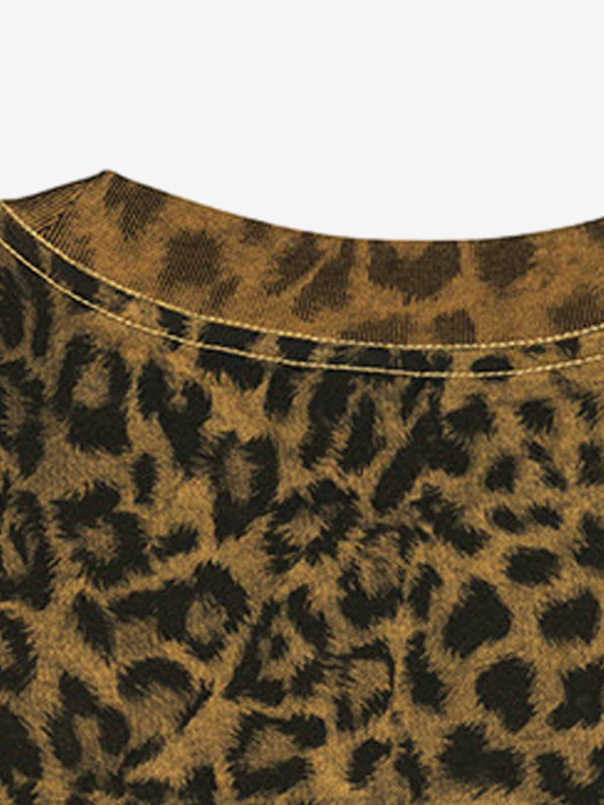 210G Cotton Leopard Print Oversized T-Shirt for Men Fashion Streetwear?