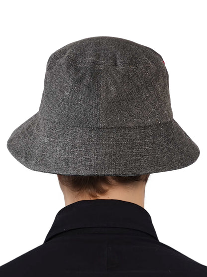 Cross And Portrait Denim Bucket Hat