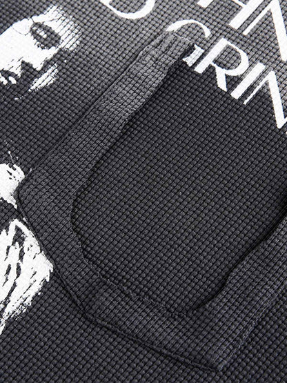 Portrait Pocket Ripped Long Sleeve T-Shirt 