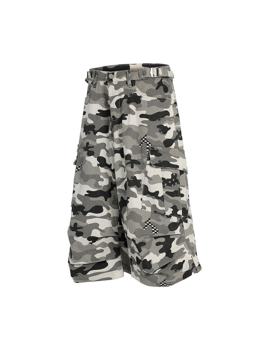 Camouflage Multi-pocket Cargo Jorts 