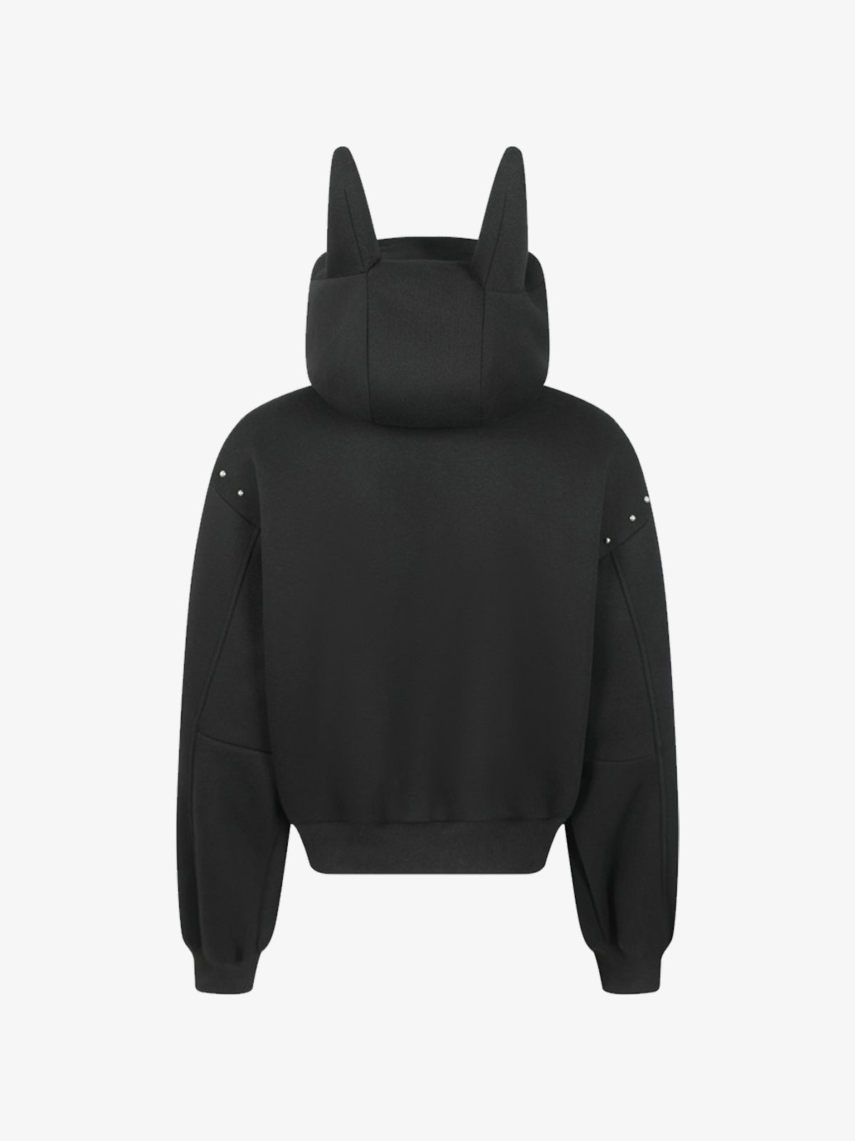 Dark Street Style Cat Ear Studded Zip-Up Hoodie