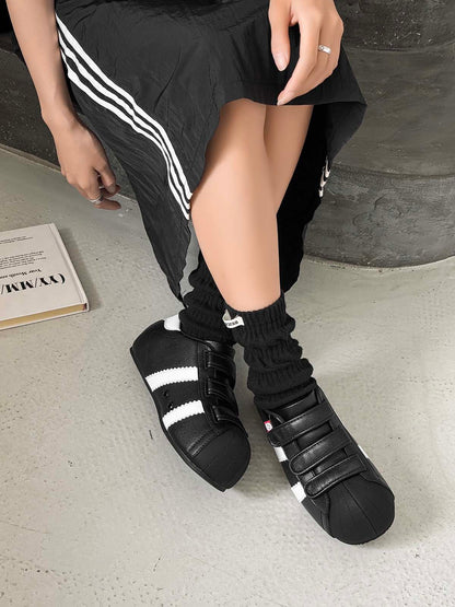 Vintage Shell Toe Velcro Strap Puffy Sneakers