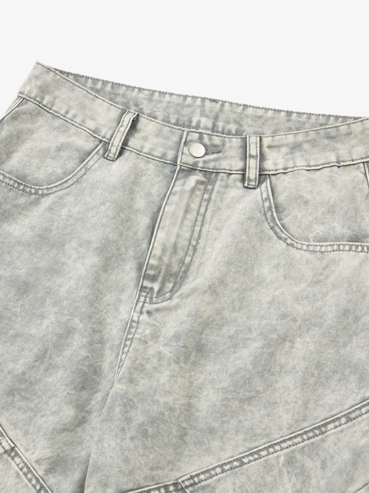 Vintage Washed Multi-Pocket Barrel Jeans 