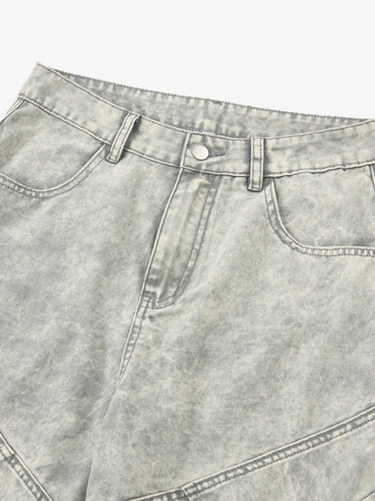 Vintage Washed Multi-Pocket Barrel Jeans 