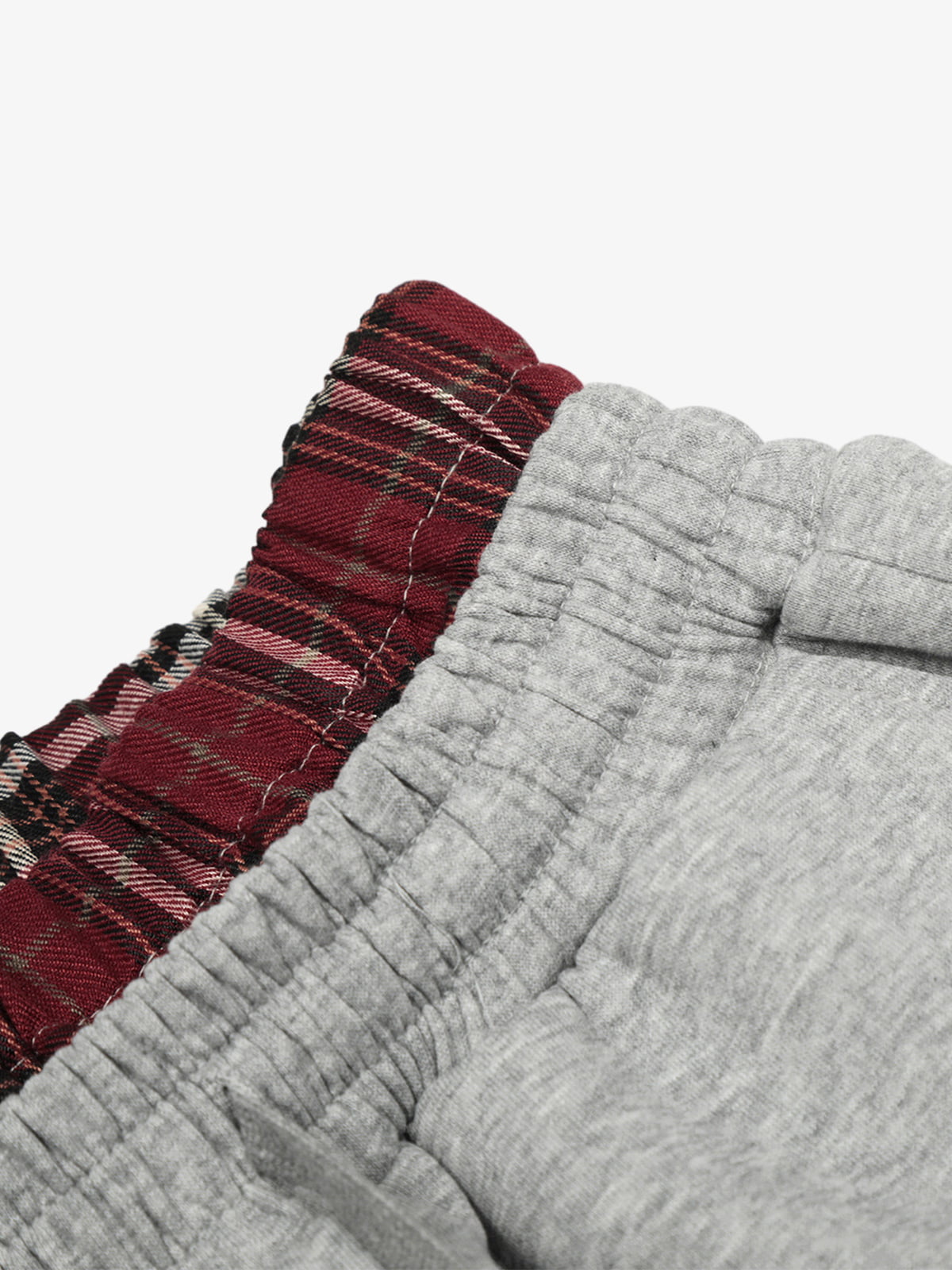 Wide-Leg Lounge Pants with Plaid Waistband and Stylish Lettering 