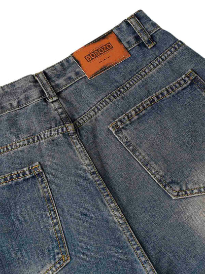 Thesupermade Washed Distressed Baggy Jeans - 2233 