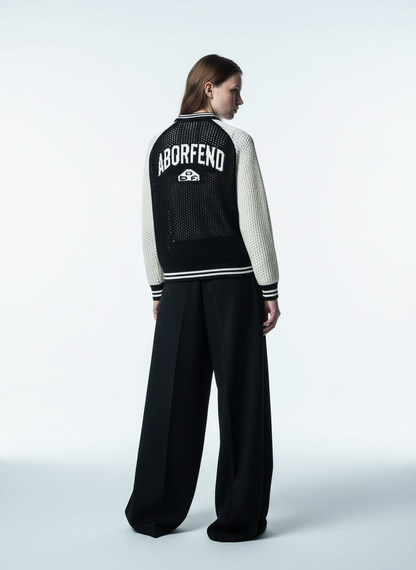 Hollow Knit Sports Zipper Racing Jacket