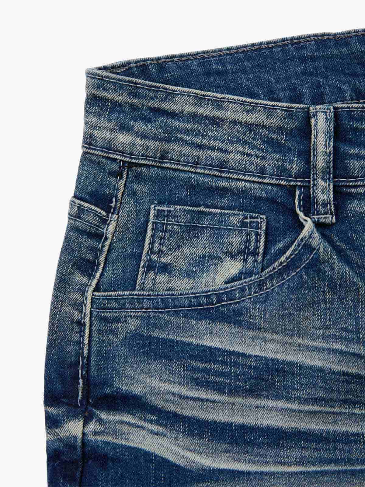 Black Denim Flared Jeans with Button Front High Waist Design?