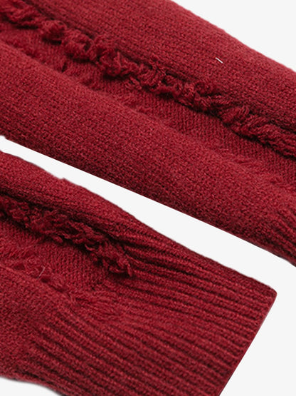 Vintage Frayed Edge Metal Logo Cardigan 