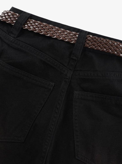 Cotton Wide Leg Pants with Belted Scarf Detail - Comfortable High Waist Culottes for Women 