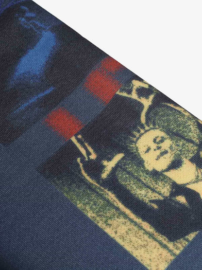 Stylish Graphic Hoodie with Unique Patchwork Design for Men