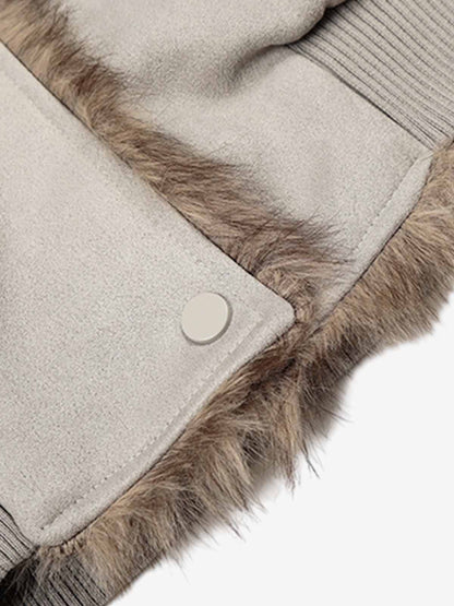 Stylish Faux Fur Collar Jacket for Men and Women - Trendy Design with High-Quality Features 