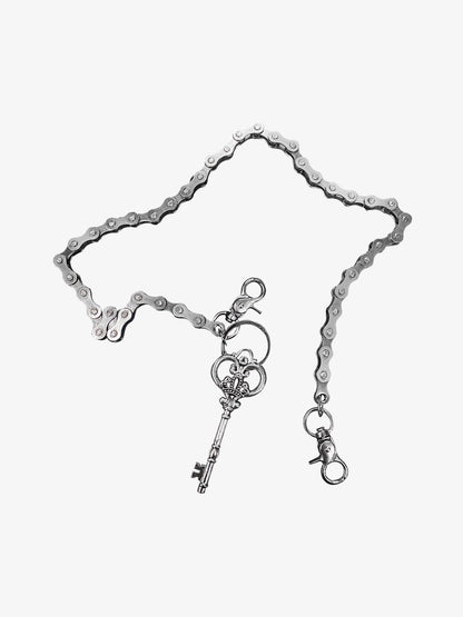 Street Punk Silver Bicycle Chain Key Pendant Pants Chain 