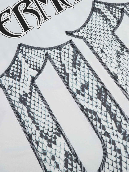 Jersey Style Snake Print T-Shirt - 2418 